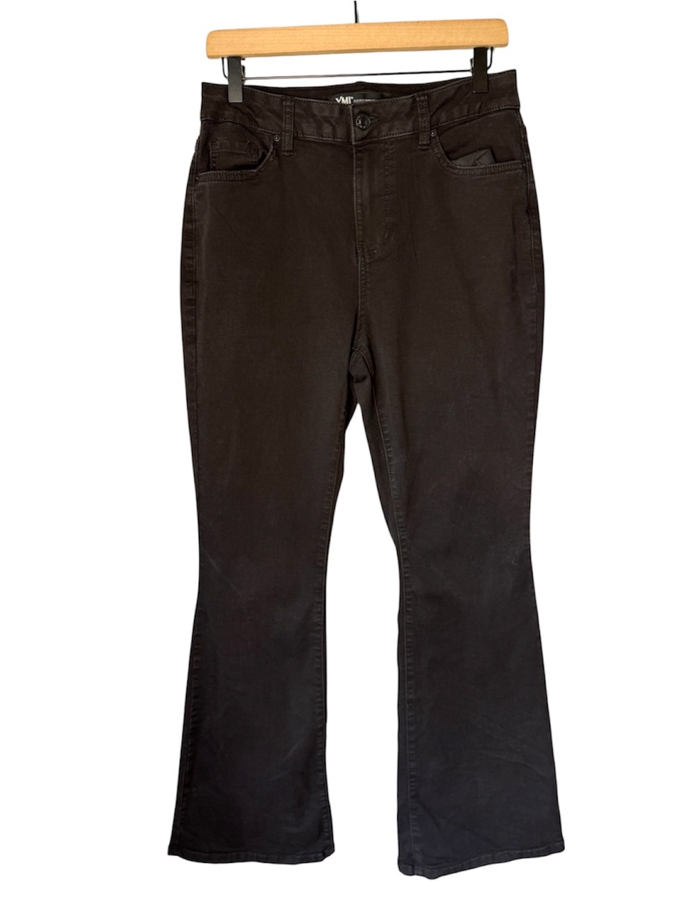YMI Hyperstretch Black Flare Leg High Rise Stretch Denim Jeans (Juniors) Sz 15